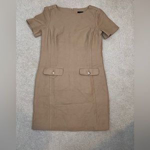 Ann Taylor Petite Tan Shift Dress. Worn once. Size 0P.